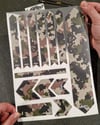 BCY28 Reflektif Cizilmeye Karsi Dayanikli Koruyucu Sticker Seti Askeri Kamuflaj Desen