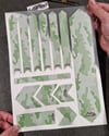 BCY38 Reflektif Cizilmeye Karsi Dayanikli Koruyucu Sticker Seti Petek Kamuflaj Desen Yesil Beyaz