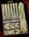 BCY38 Reflektif Cizilmeye Karsi Dayanikli Koruyucu Sticker Seti Petek Kamuflaj Desen Yesil Beyaz