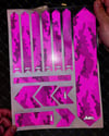 BCY39 Reflektif Cizilmeye Karsi Dayanikli Koruyucu Sticker Seti Petek Kamuflaj Desen Pembe Siyah