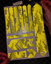 BCY40 Reflektif Cizilmeye Karsi Dayanikli Koruyucu Sticker Seti Petek Kamuflaj Desen Sari Siyah