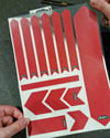 BCY45 Reflektif Cizilmeye Karsi Dayanikli Koruyucu Sticker Seti Kirmizi Renk