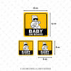 BOB1 Baby On Board Etiketi 3'lü Set