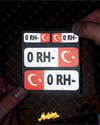 BT01 - Reflektif 0 Rh Negatif (-) Kan Grubu Etiket Seti
