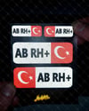 BT07 Reflektif AB Rh Pozitif (+) Kan Grubu Etiket Seti