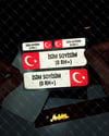 BT90 Uyari Seti + 4 lü Isme Ozel Reflektif Kan Grubu Seti