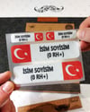 BT90 Uyari Seti + 4 lü Isme Ozel Reflektif Kan Grubu Seti
