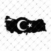 CFL16 Ay Yildizli Turkiye Haritasi Mat Siyah