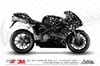 CMO702 Motosiklet Kaplamaya Uygun Pixel Kamuflaj Seti Soluk Beyaz-Gri-Fume Renk