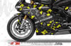 CMO706 Motosiklet Kaplamaya Uygun Pixel Kamuflaj Seti Sarı - Gri - Füme Renk
