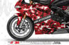 CMO709 Motosiklet Kaplamaya Uygun Pixel Kamuflaj Seti Bordo - Siyah - Beyaz Renk