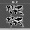 CSE16S İkili Set - Reflektif Adventure Yazılı Dunya Haritasi