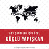 CSE8 GS1200 Detayli Dunya Haritasi Desen Sticker - YÜKSEK YAPIŞKANLI