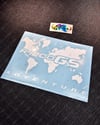 CSE8 GS1200 Detayli Dunya Haritasi Desen Sticker - YÜKSEK YAPIŞKANLI