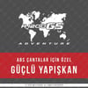 CSE8 GS1200 Detayli Dunya Haritasi Desen Sticker - YÜKSEK YAPIŞKANLI