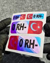 CSFTBT01 0 Rh Negatif (-) Kan Grubu Etiket Seti Renk Değiştiren Seri