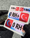 CSFTBT02 0 Rh Pozitif (+) Kan Grubu Etiket Seti Renk Değiştiren Seri