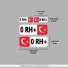 CSFTBT02 0 Rh Pozitif (+) Kan Grubu Etiket Seti Renk Değiştiren Seri