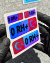 CSFTBT02 0 Rh Pozitif (+) Kan Grubu Etiket Seti Renk Değiştiren Seri