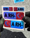 CSFTBT04 A Rh Negatif (-) Kan Grubu Etiket Seti Renk Değiştiren Seri