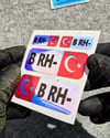 CSFTBT06 B Rh Negatif (-) Kan Grubu Etiket Seti Renk Değiştiren Seri