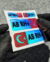 CSFTBT07 AB Rh Pozitif (+) Kan Grubu Etiket Seti Renk Değiştiren Seri