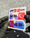 CSFTBT08 AB Rh Negatif (-) Kan Grubu Etiket Seti Renk Değiştiren Seri