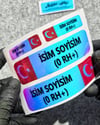 CSFTBT10 Isme Ozel Kan Grubu Etiket Seti - Renk Değiştiren Seri