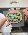 ESP13 Para Var Huzur Yok Yazili Cizgi Roman Efekti Etiketi