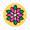 FLW4 Pembe Yesil Cicek Etiketi