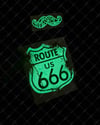 GIDW1 Karanlıkta Işıldayan Route 666 Etiketi