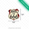 GIDW1 Karanlıkta Işıldayan Route 666 Etiketi