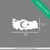 GIDW13 Karanlıkta Işıldayan Ay Yıldızlı Türkiye Haritası
