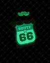 GIDW30 Karanlıkta Işıldayan Route 66 Etiketi