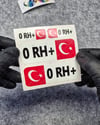 GIDWBT02 Karanlıkta Işıldayan 0 Rh Pozitif (+) Kan Grubu Etiket Seti
