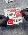 GIDWBT02 Karanlıkta Işıldayan 0 Rh Pozitif (+) Kan Grubu Etiket Seti