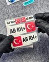 GIDWBT07 Karanlıkta Işıldayan AB Rh Pozitif (+) Kan Grubu Etiket Seti