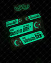 GIDWBT09 Karanlıkta Işıldayan İsme Özel Kan Grubu Etiket Seti