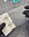 GIDWBT48 Karanlıkta Işıldayan Kalp Ritmi Desenli AB Rh Negatif (-) Kan Grubu Etiketi 2 li Set