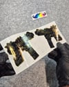 GLD16 Altın Seri Gangsta Motifli Uzi Etiketi Simetrik İkili Set
