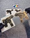 GLD16 Altın Seri Gangsta Motifli Uzi Etiketi Simetrik İkili Set