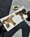 GLD16 Altın Seri Gangsta Motifli Uzi Etiketi Simetrik İkili Set