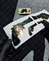 GLD17 Altın Seri Gangsta Motifli Pistol Etiketi Simetrik Dörtlü Set