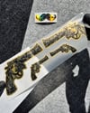 GLD17 Altın Seri Gangsta Motifli Pistol Etiketi Simetrik Dörtlü Set