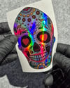 HLG129 Hologram Kalp Gozlu Sugar Skull Kurukafa Etiketi