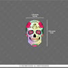 HLG72 Hologram Sugar Skull Kurukafa Etiketi