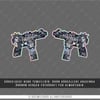 HLG81 Hologram Gangsta Motifli Uzi Etiketi Simetrik İkili Set