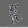 HLG81 Hologram Gangsta Motifli Uzi Etiketi Simetrik İkili Set