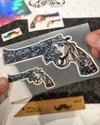 HLG82 Hologram Gangsta Motifli Pistol Etiketi Simetrik Dörtlü Set