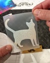 HLG93 Hologram Beyaz Kedi Etiketi
